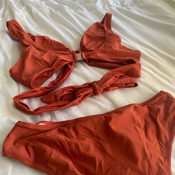 Cupshe Other - Cupshe: Ring Detail Tie Front Bathing Suit